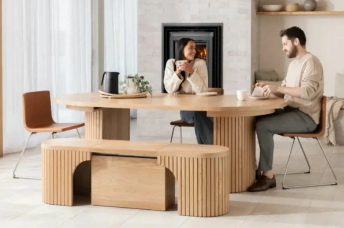 Round Dining Set Scandinavian Oak cash on delivery - Image 2