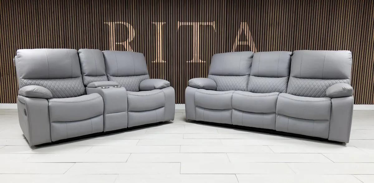 Rita 3+2 Manual Leather Recliner Sofa Set - Image 1