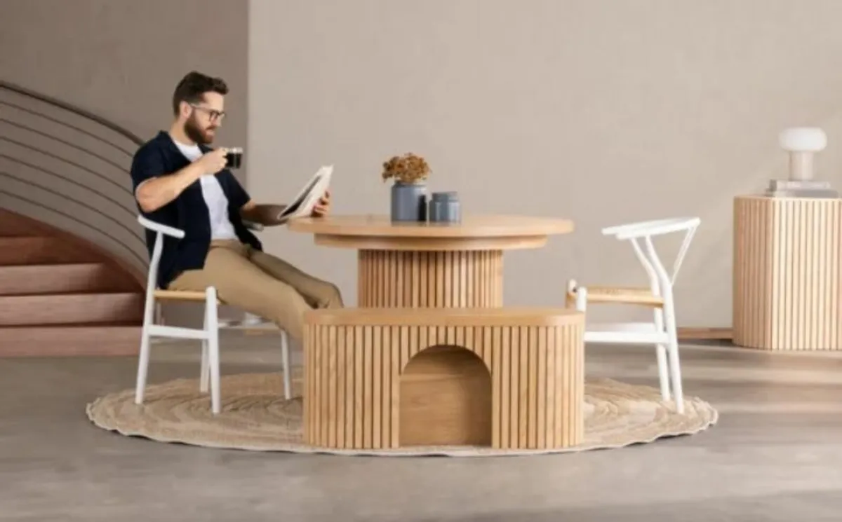 Round Dining Set Scandinavian Oak cash on delivery - Image 4