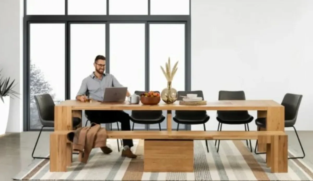 Scandinavian Oak Dining Table & Bench free deliver