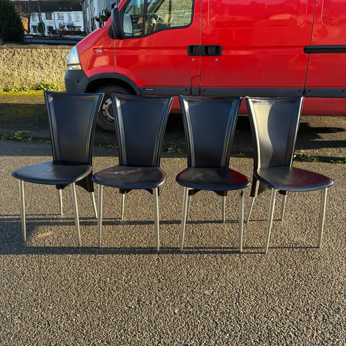 4 Black Kitchen Chairs - Image 1