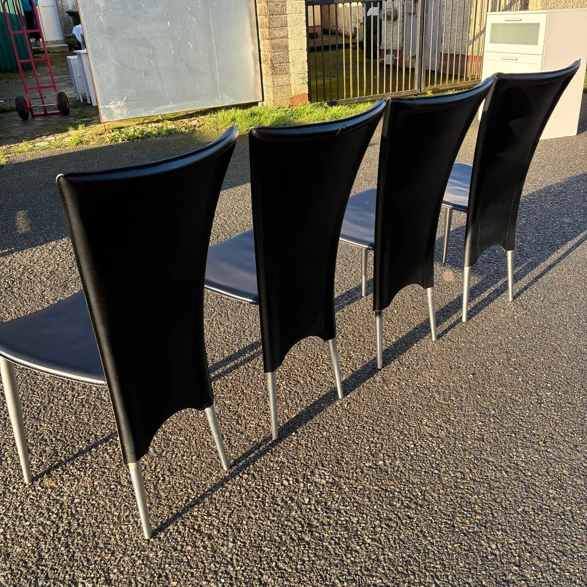4 Black Kitchen Chairs - Image 2