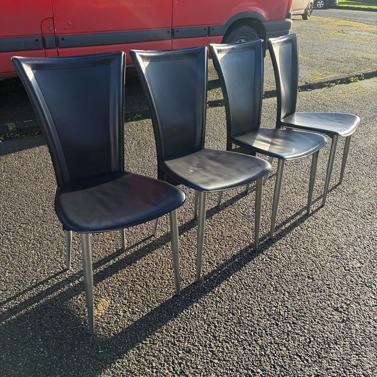 4 Black Kitchen Chairs - Image 3