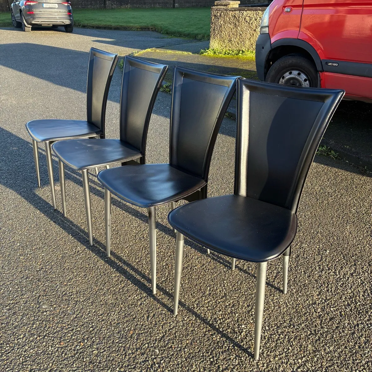 4 Black Kitchen Chairs - Image 4