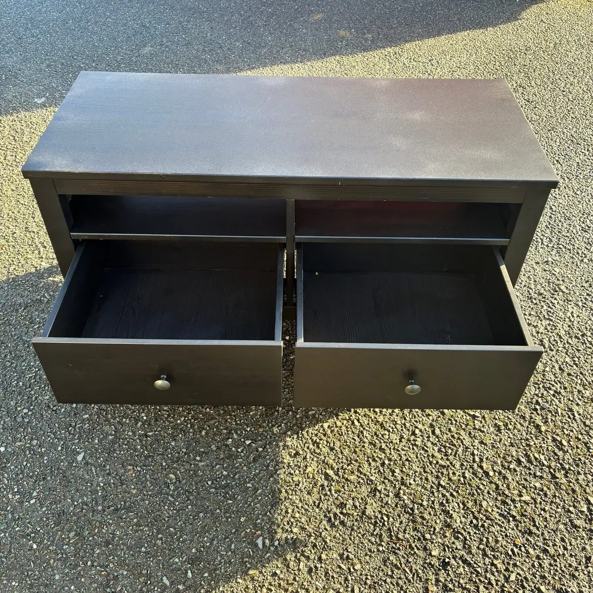 Black/ Brown TV unit with storage - Image 3