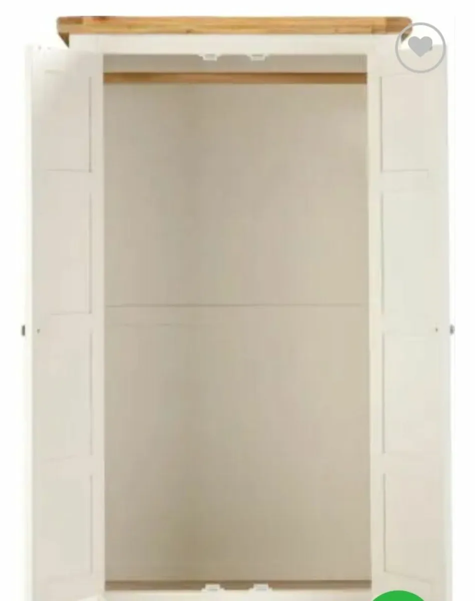 Windsor 2 Door 1 Drawer Wardrobe Ivory/Oak - Image 4