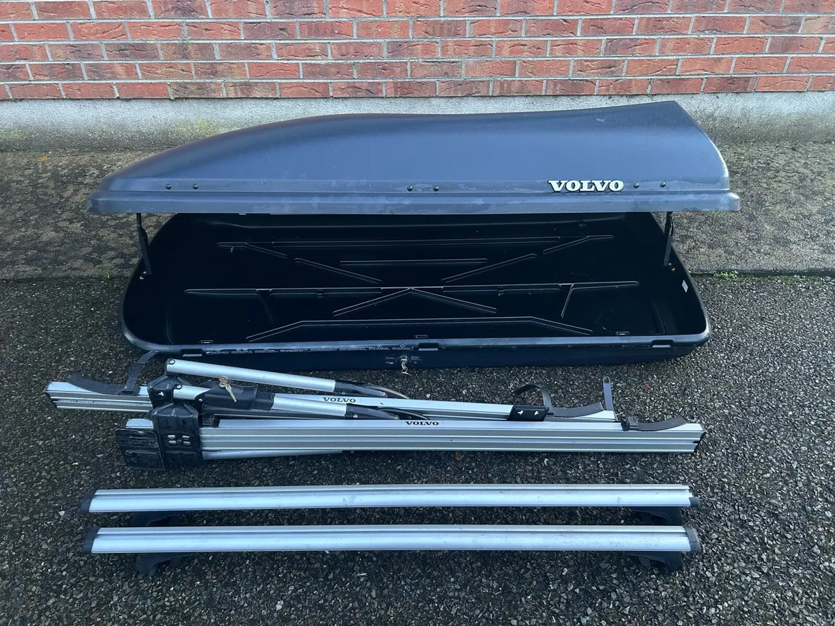 Genuine Volvo Roof Box + Load Bars + Bike Holder - Image 1