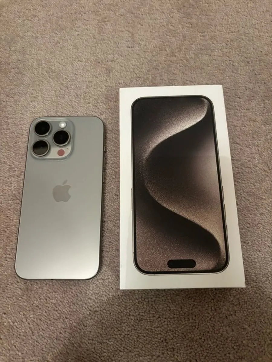iphone 15 pro. Boxed. 128gb. Titanium grey. Mint condition - Image 3