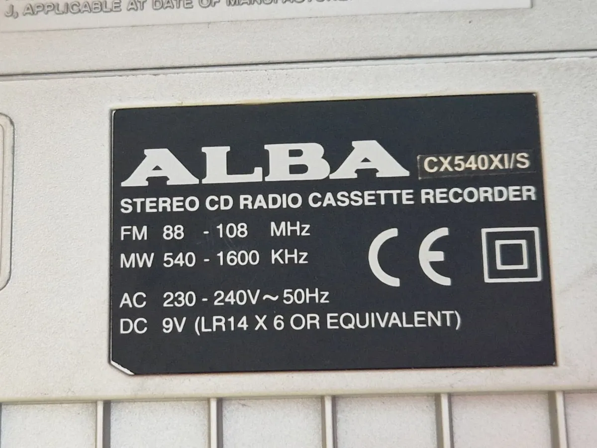 ALBA Stereo CD Player MW-FM Stereo Cassette Player - Image 3