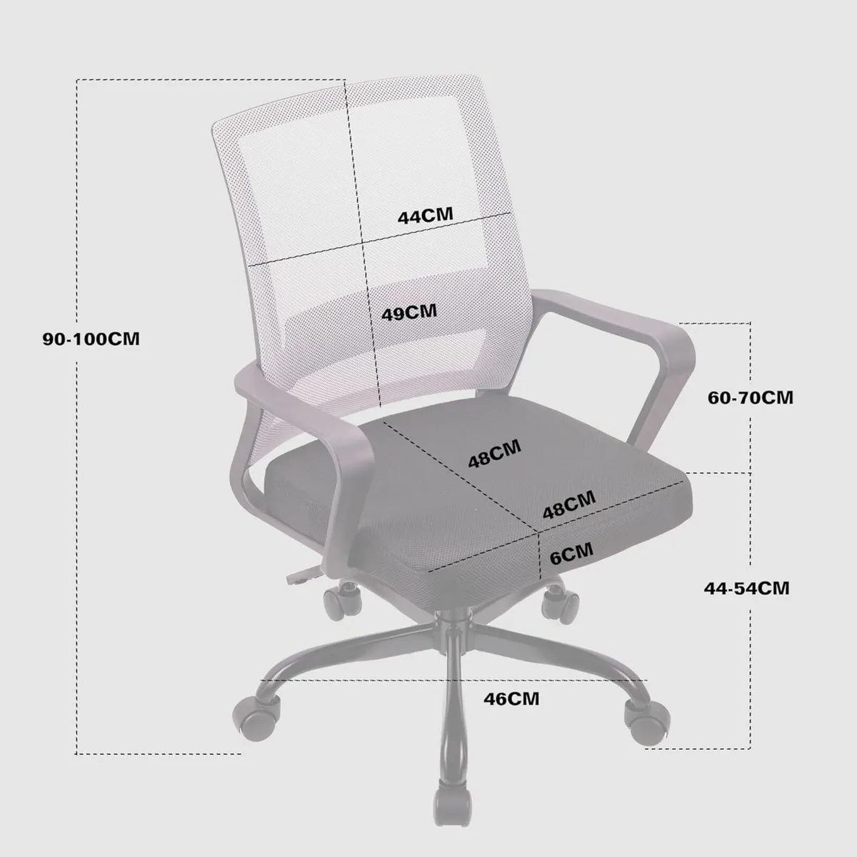 Adjustable office chair ergonomic mesh swivel - Image 3
