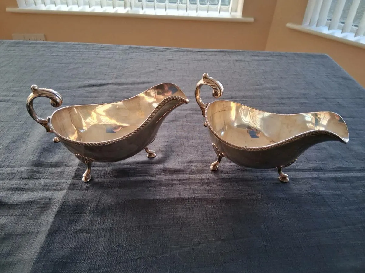 2 Silver Plated Gravy Boat's - Image 1