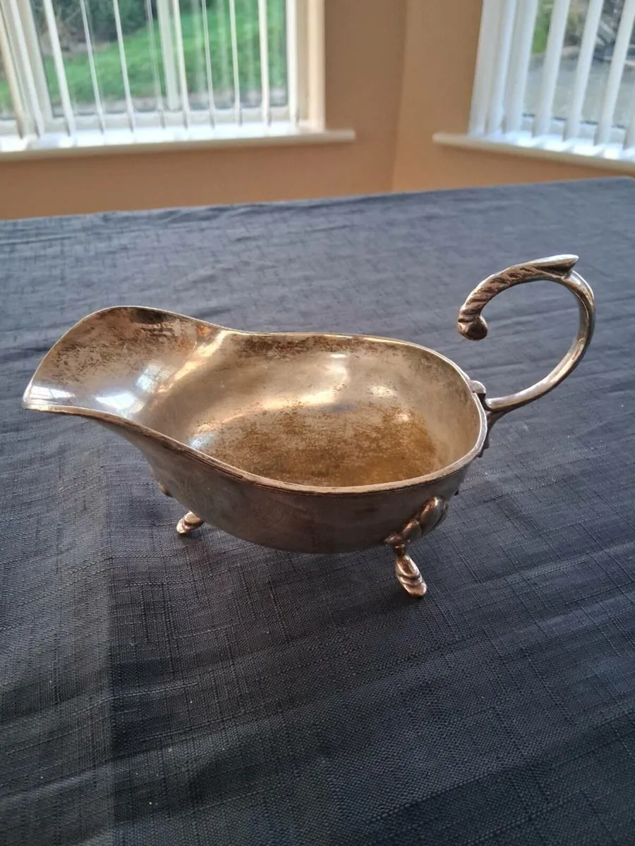 Large Silver Plated Gravy Boat - Image 1