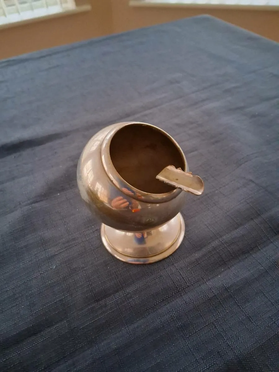 Vintage Silver Plated Globe Ashtray - Image 1