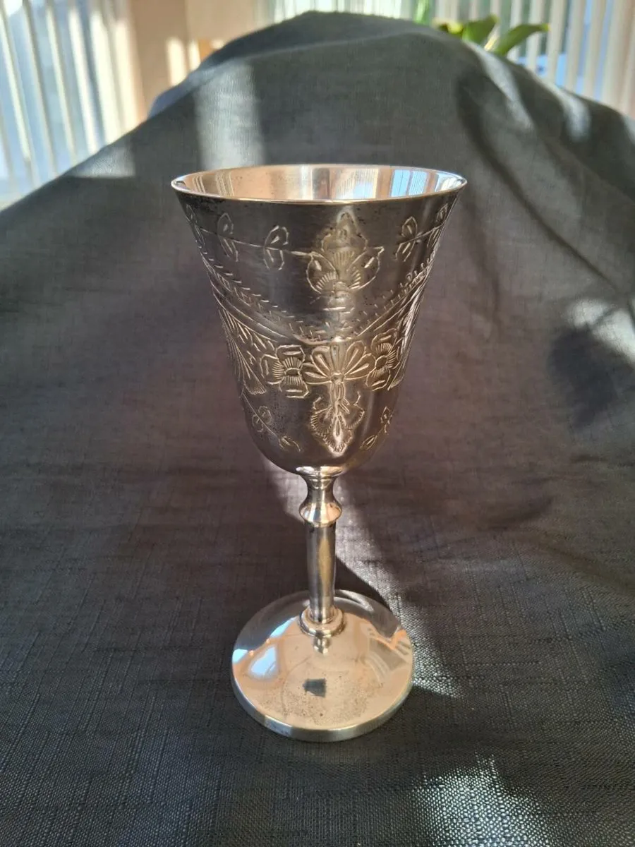 Vintage Silver Plated Tall Goblet - Image 1