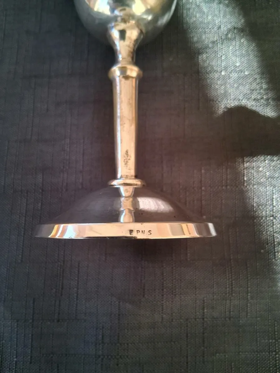 Vintage Silver Plated Tall Goblet - Image 2