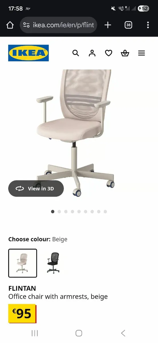 White office chair and desk - Image 1