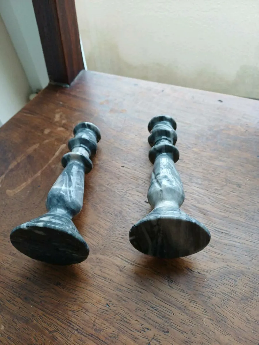 Candle holders marble pair - Image 2