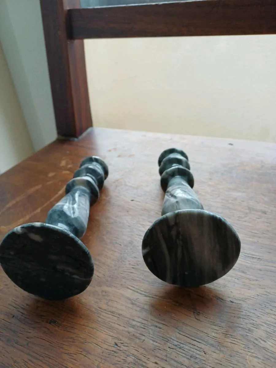 Candle holders marble pair - Image 3