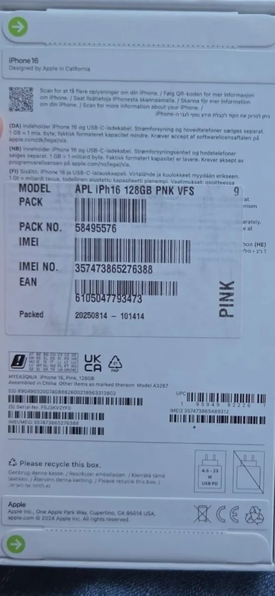 IPHONE 16 PINK 128GB - Image 2