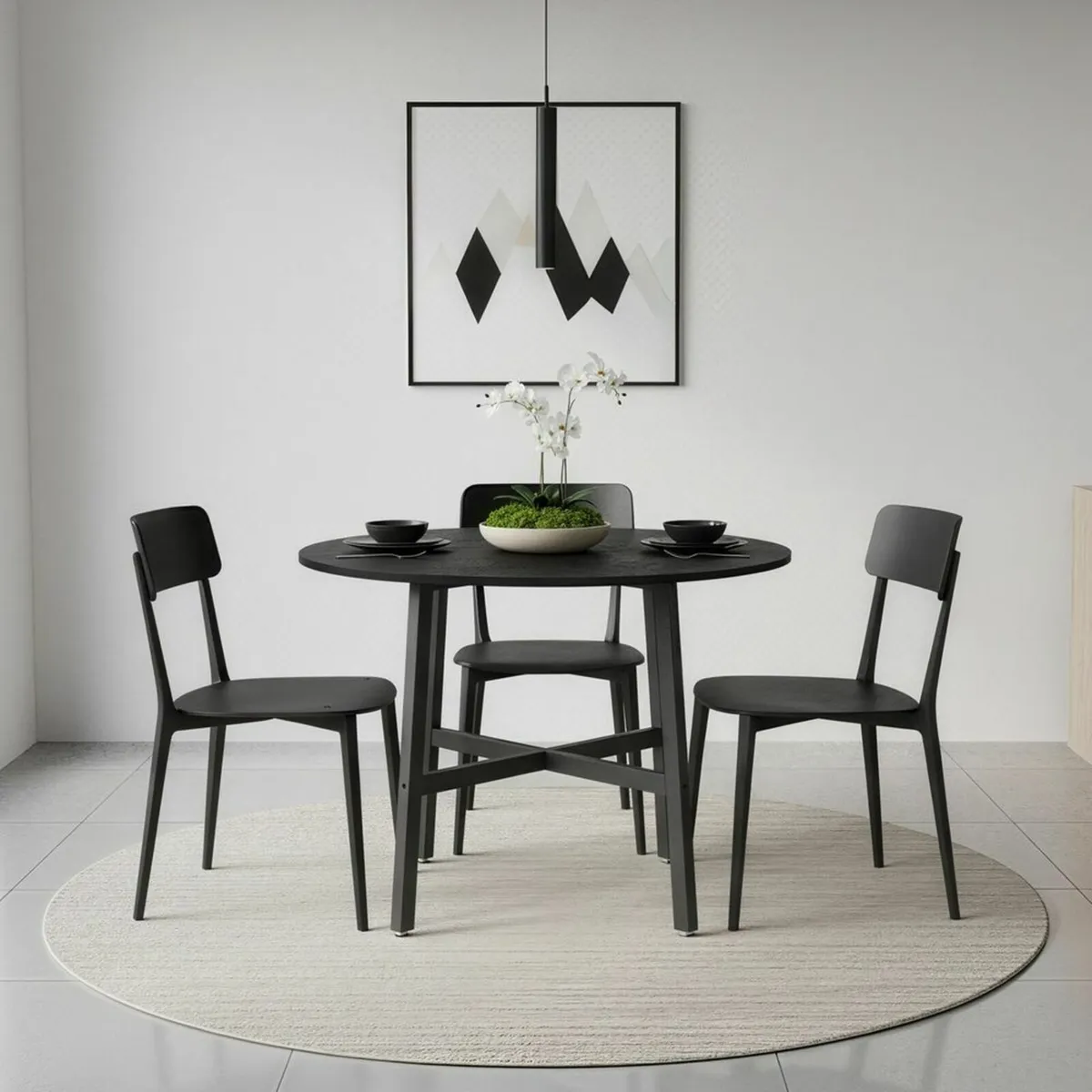 Dining table round wooden - Image 4