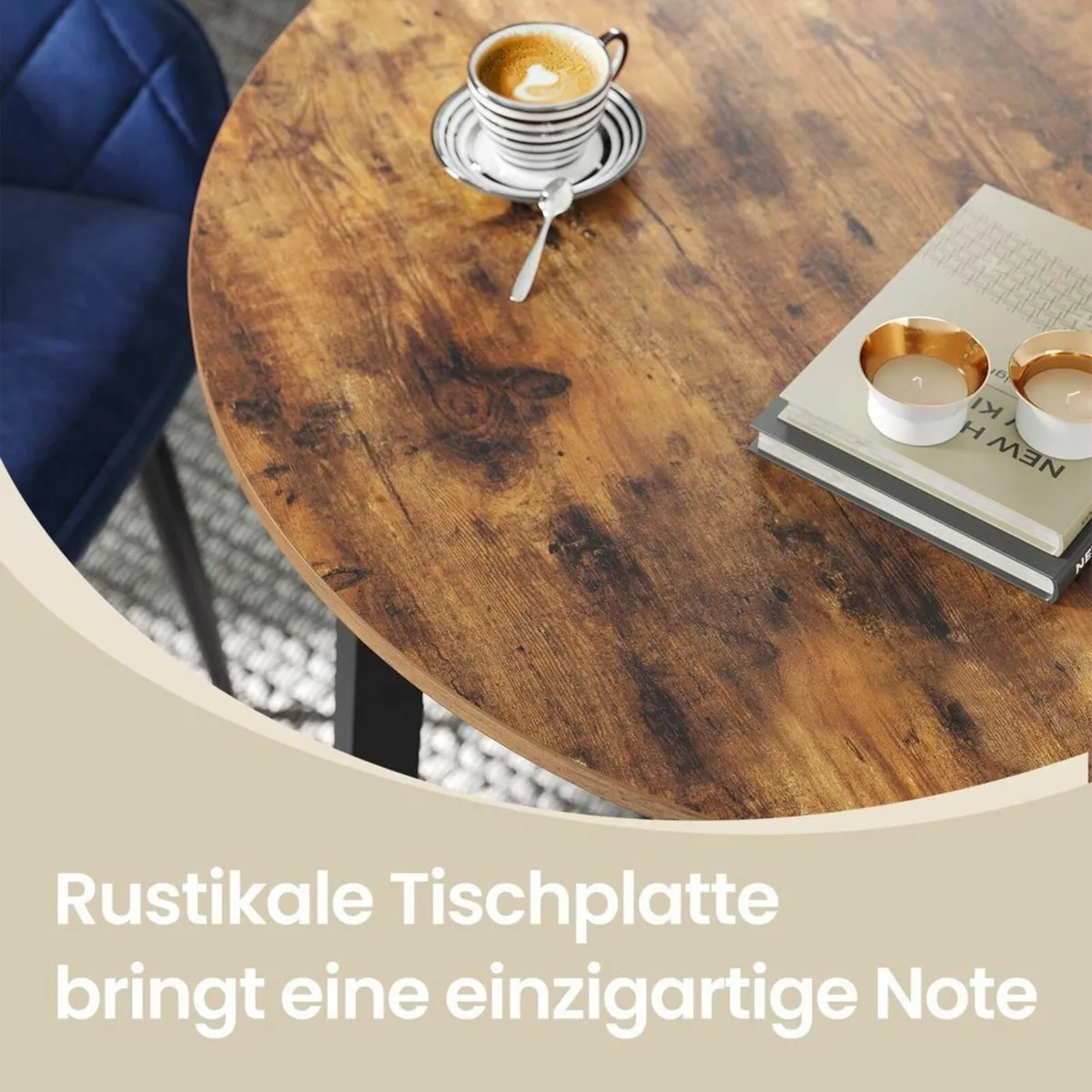 Dining table round wooden - Image 3