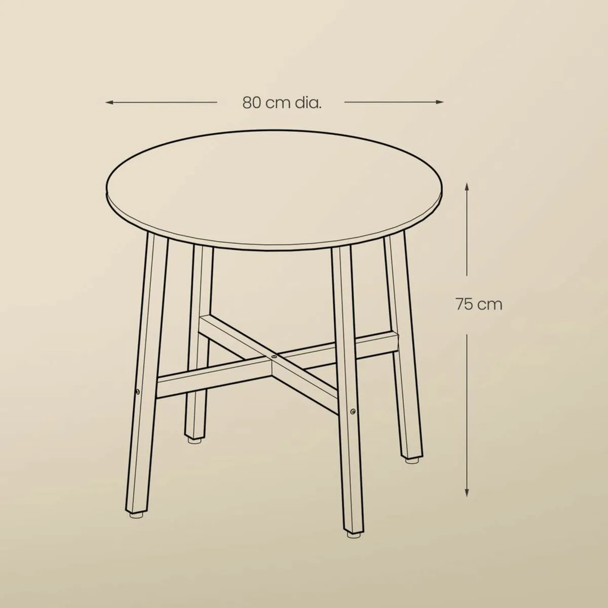 Dining table round wooden - Image 4