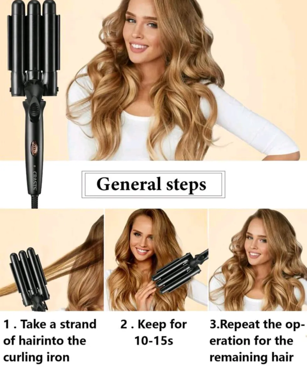 22mm Three-Bar Foldable And Portable Big Wave Hair - Image 2