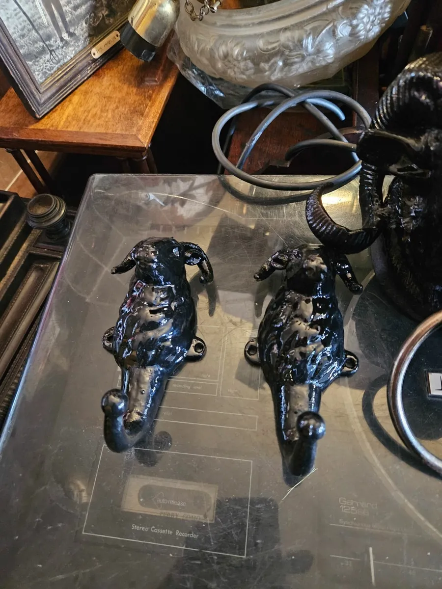 Cast Metal Rams Head Coat Hooks - Image 2