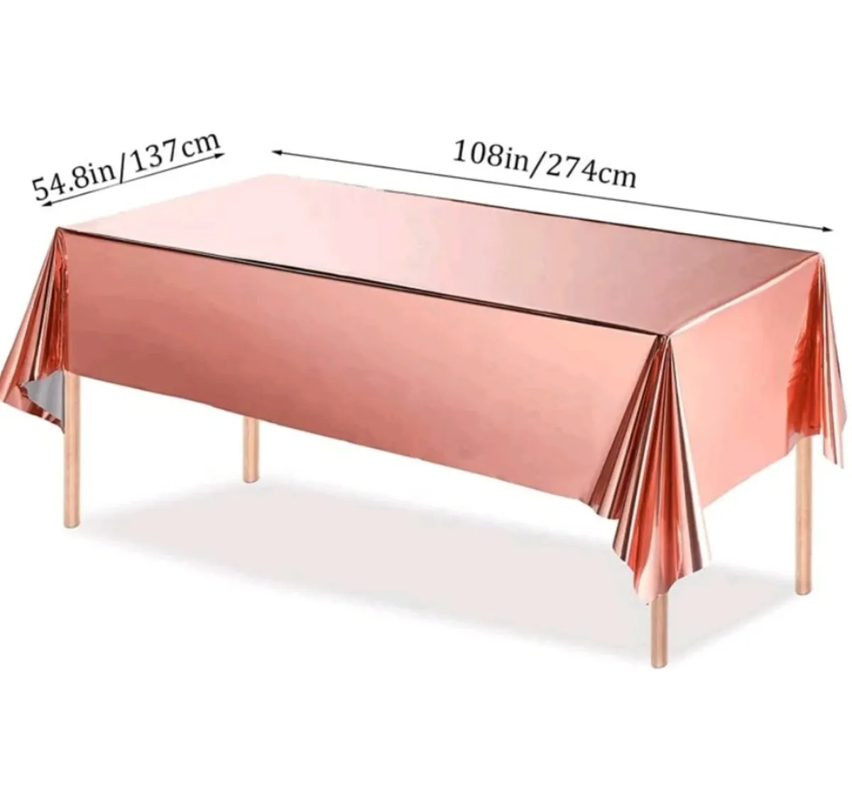 1pc Solid Color Disposable Tablecloth, Rose Gold M
