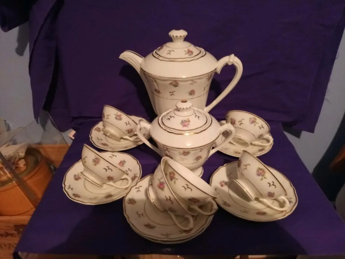 LIMOGES COFFEE SET+ BEVERLEY CHINA TEA SET - Image 1