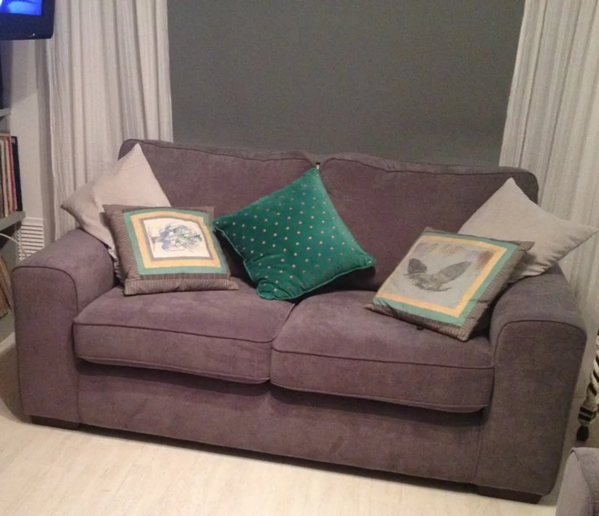 Sofa - Grey Velvet - 2 Seater - Greatly Reduced Needs To Be Gone