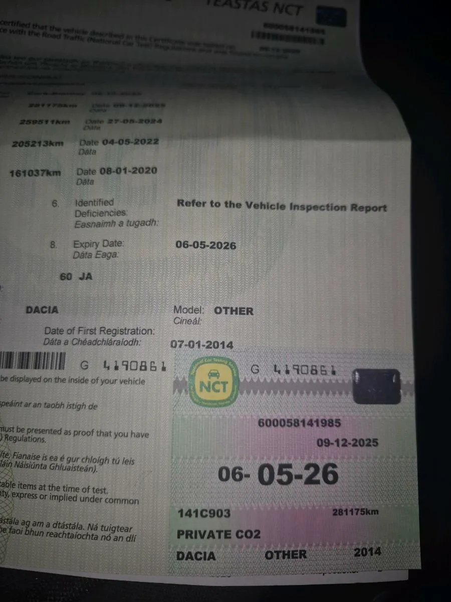 2014 dacia duster new nct may 2026 - Image 2