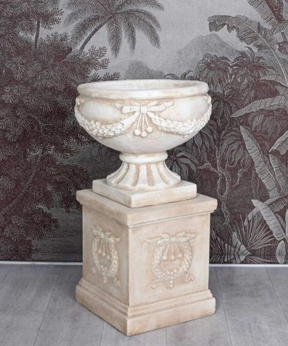 Baroque bowl on pedestal Planter Jardin de Versail - Image 1