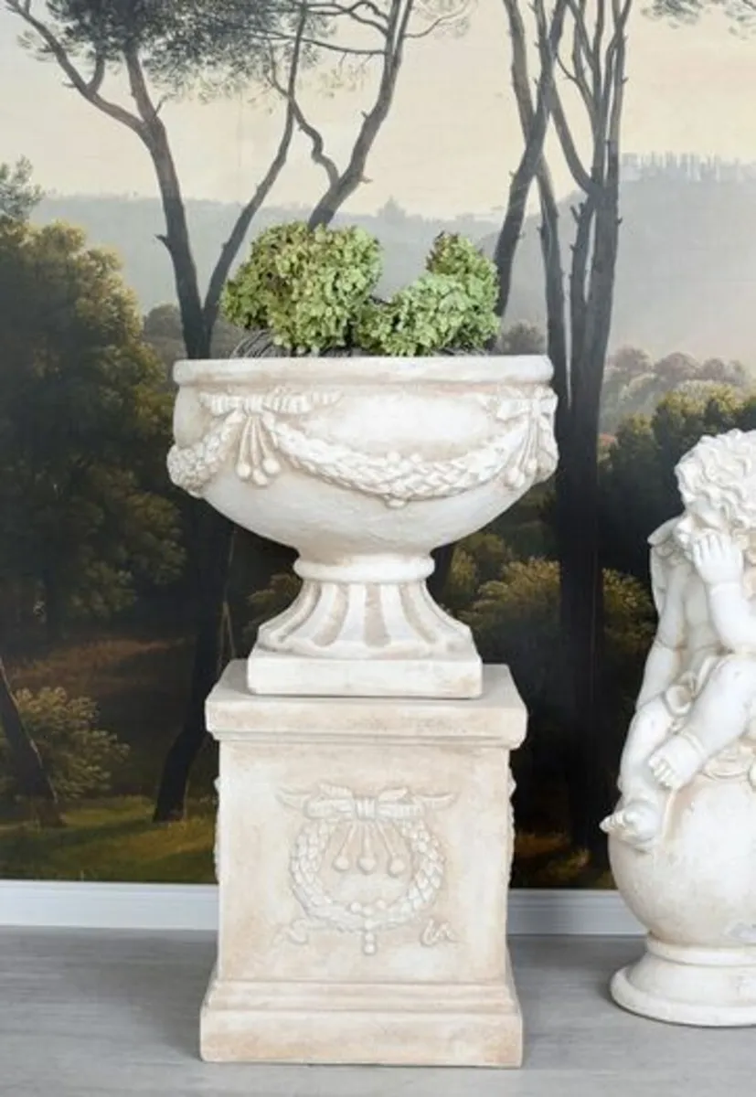 Baroque bowl on pedestal Planter Jardin de Versail - Image 3