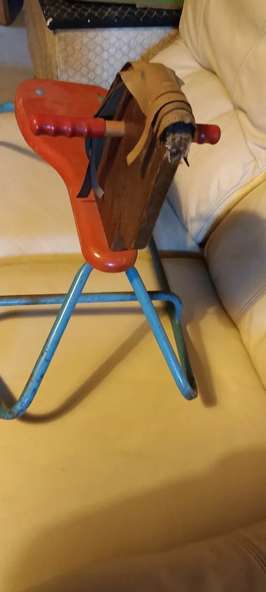 Vintage Low Tubular Steel Rocking Horse - Image 2