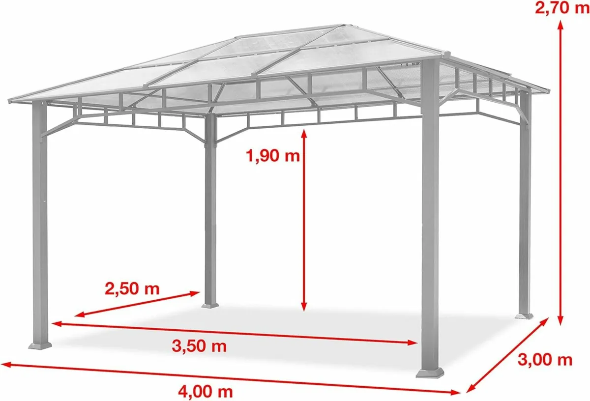 4x4 m hardtop garden pavilion ...Free Delivery - Image 2