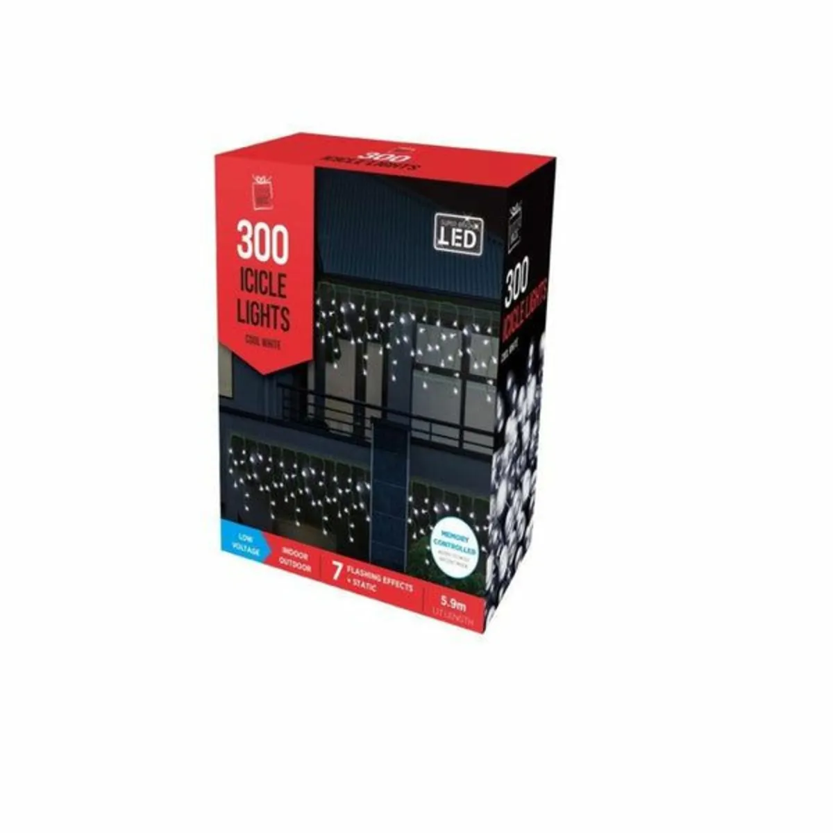 3Festive Magic 300 White LED Icicle Christmas Ligh