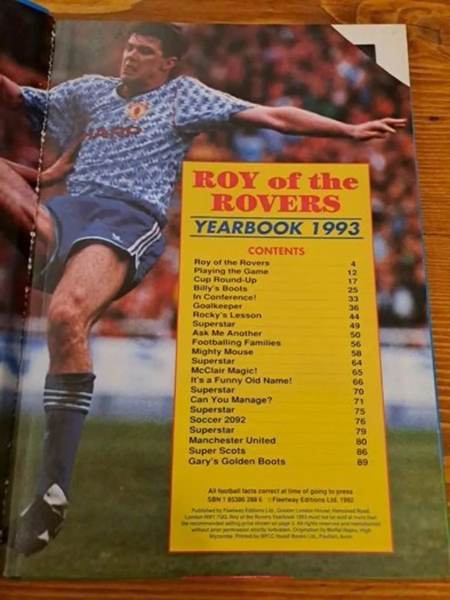 1993 Roy of the Rovers soccer comic yearbook - Image 2