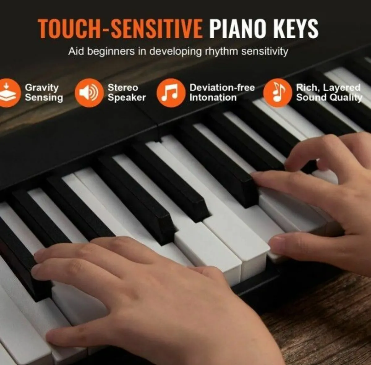 88 Keys Foldable Piano Keyboard, Bluetooth & MIDI, - Image 2