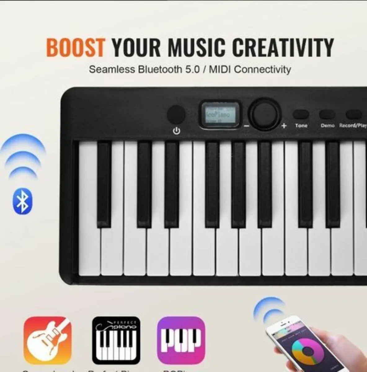 88 Keys Foldable Piano Keyboard, Bluetooth & MIDI, - Image 4