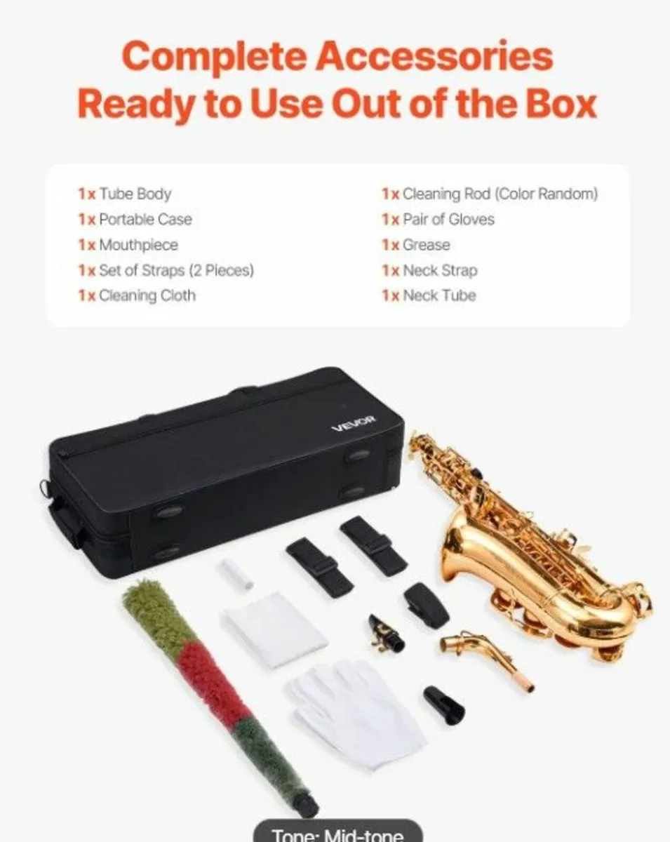 Alto Saxophone E-Flat Beginner Brass Saxophone Kit - Image 4