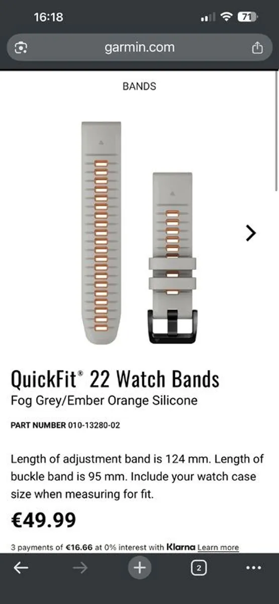 Garmin 22mm Watch Strap / Band