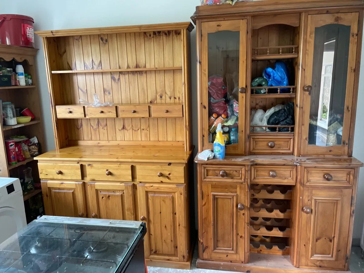 2 pine kitchen display unit / dresser - Image 1