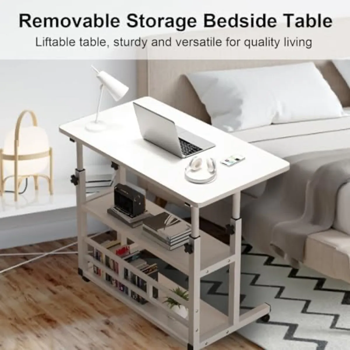 Mobile Overbed Table with Wheels new - Image 2