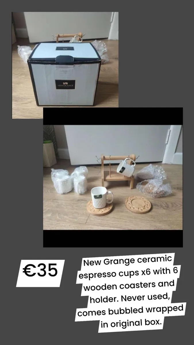 New in box  coffee cup sets - Image 1