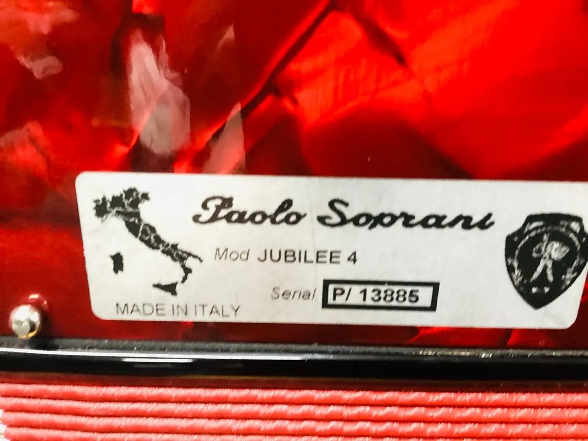 USED PAOLO SOPRANI B/C JUBILEE 4 VOICE ACCORDION - Image 4