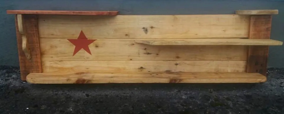 Rustic Americana Staggered floating shelf /display - Image 2