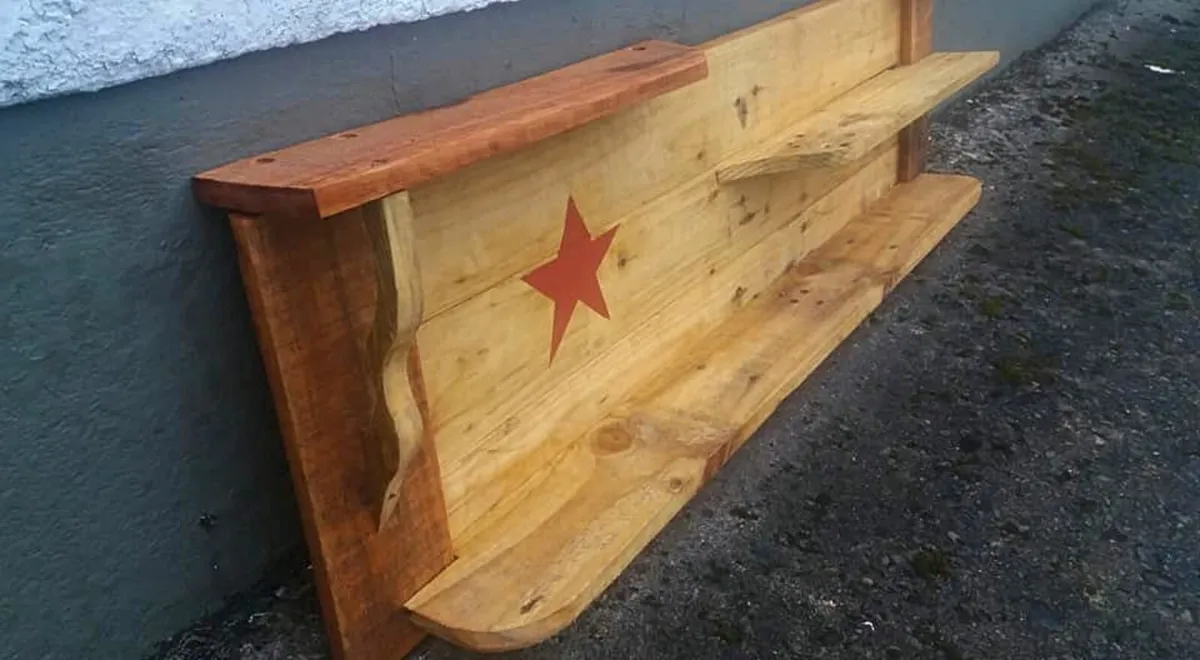 Rustic Americana Staggered floating shelf /display - Image 4