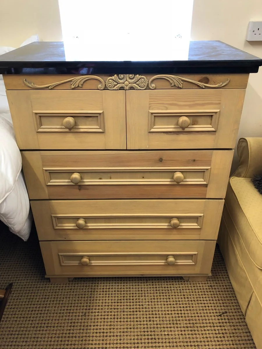Tall Chest of Drawers with Black Granite Too - Image 1