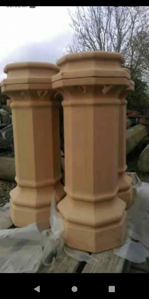 Bangor slates chimney pot cast iron roof tiles - Image 2